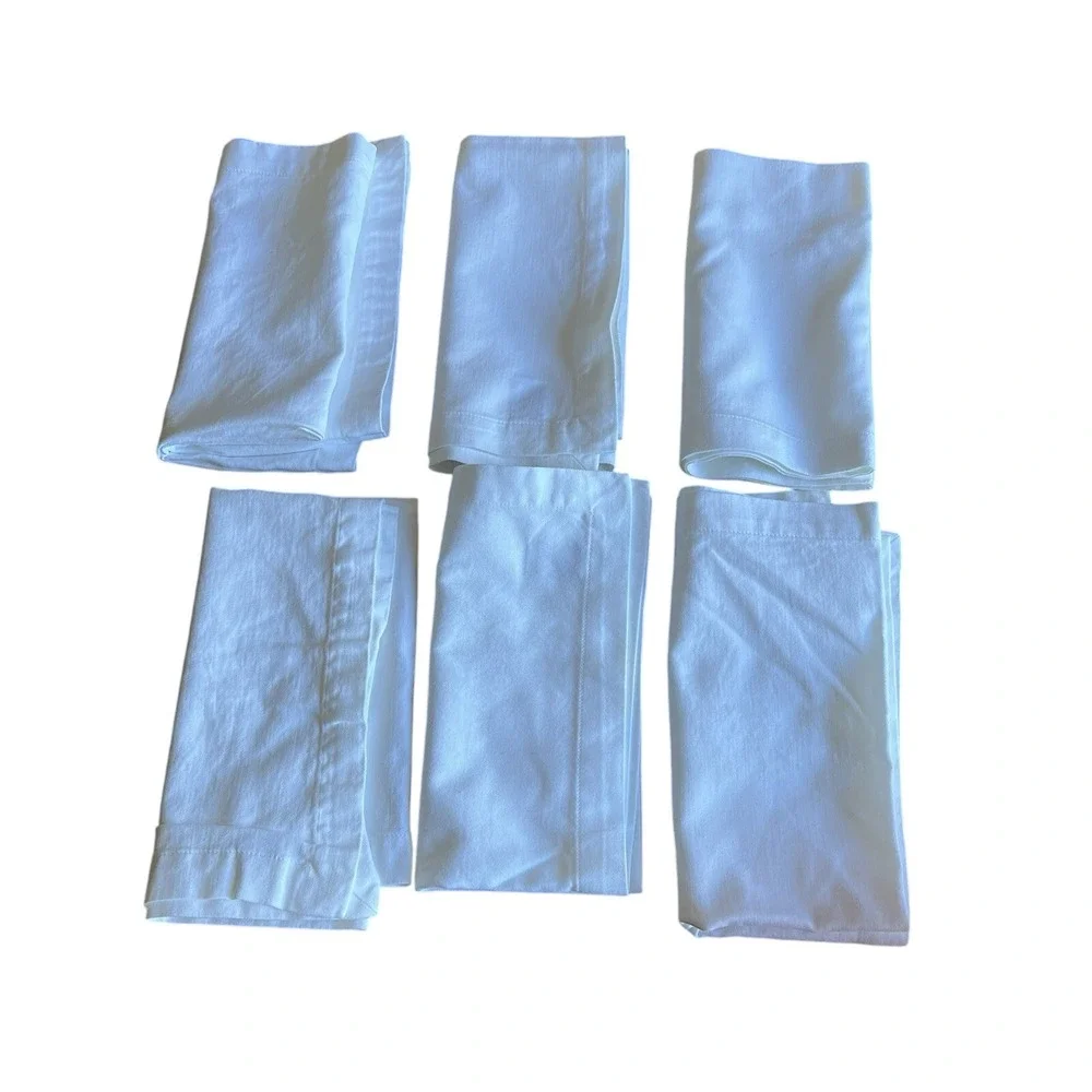 VTG Williams Sonoma Cotton Napkins Set of 6‎ White 19.5x19.5